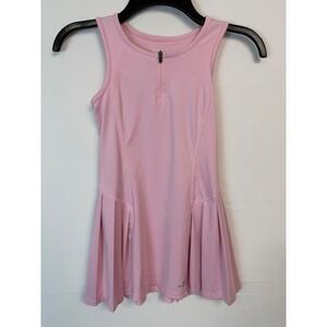 BCG Summer Dress‎ Girls Size 7 Pink Quarter Zip Pleated Sleeveless Athletic